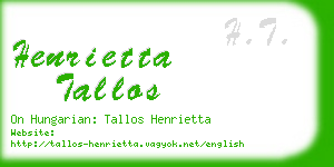 henrietta tallos business card